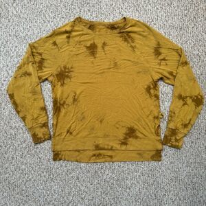 Joy Lab Women's Top‎ Large Gold Long Sleeve soft loose fit rayon mix Tie Dye